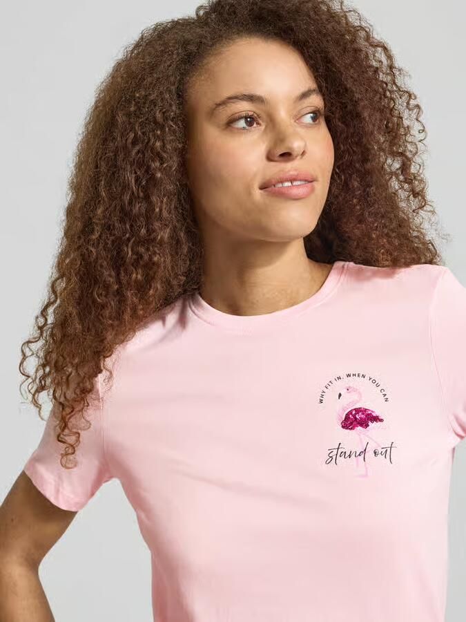 Only regular fit T-shirt van puur katoen model 'KITA' - Foto 3