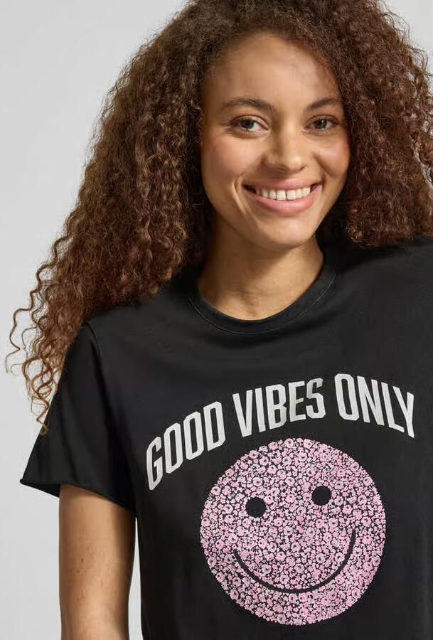 Only regular fit T-shirt van puur katoen model 'LISA LIFE LUCY'