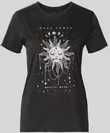 Only Regular fit T-shirt van puur katoen Model 'LUCY' - Foto 4