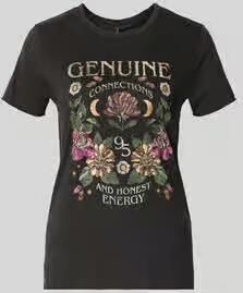 Only Regular fit T-shirt van zuivere katoen met motiefprint model 'LUCY LIFE'