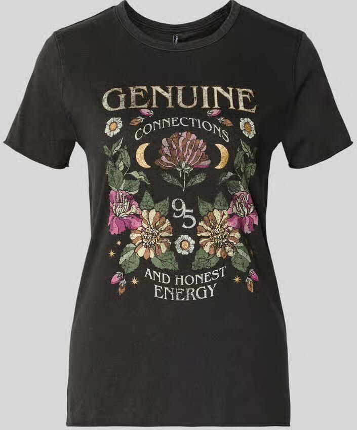 Only Regular fit T-shirt van zuivere katoen met motiefprint model 'LUCY LIFE' - Foto 2