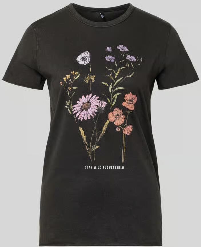 Only Regular fit T-shirt van puur katoen Model 'LUCY' - Foto 2