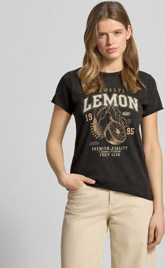 Only Regular fit T-shirt van puur katoen Model 'LUCY' - Foto 5