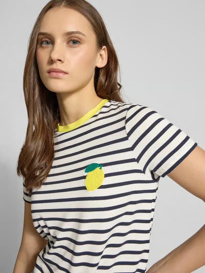 Only Regular fit T-shirt van viscosemix model 'HEART LIFE' - Foto 4