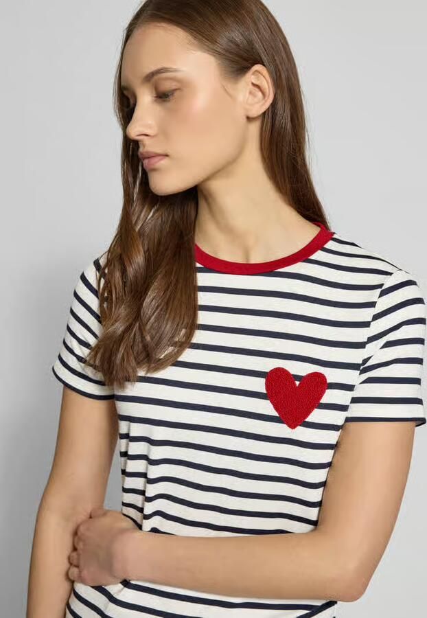 Only Regular fit T-shirt van viscosemix model 'HEART LIFE' - Foto 5
