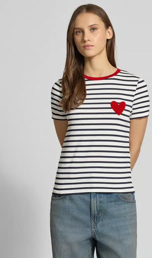 Only Regular fit T-shirt van viscosemix model 'HEART LIFE' - Foto 8