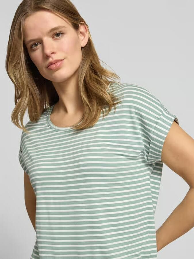Only Shirt met korte mouwen ONLMOSTER STRIPE S S O-NECK TOP JRS NOOS gestreept casual gesneden jersey ronde hals viscosemix - Foto 4