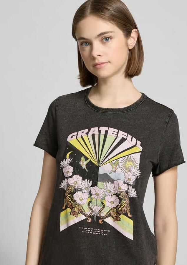 Only Regular fit T-shirt van zuivere katoen met motiefprint model 'LUCY LIFE' - Foto 4
