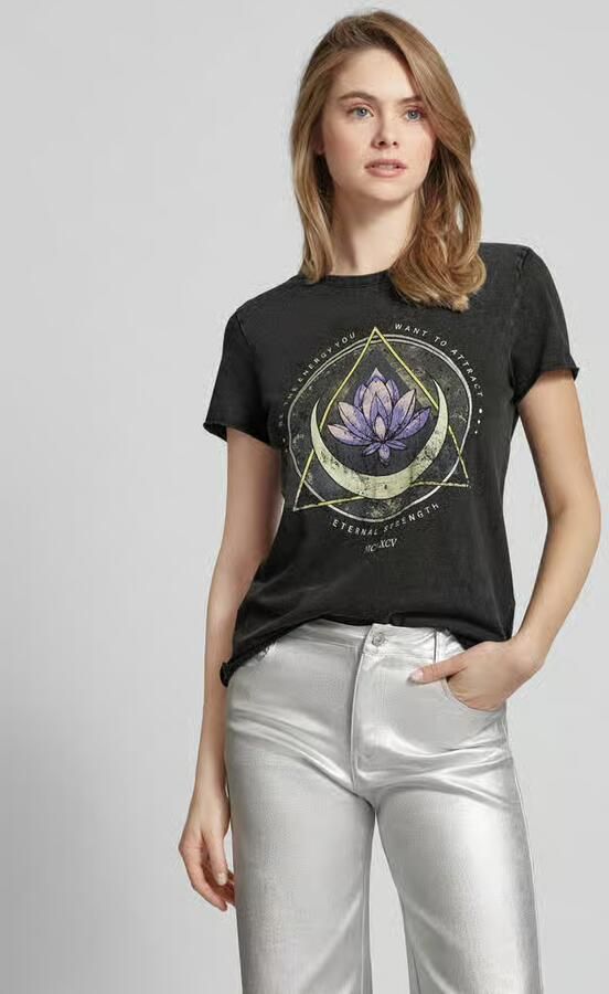 Only Regular fit T-shirt van zuivere katoen met motiefprint model 'LUCY LIFE' - Foto 7