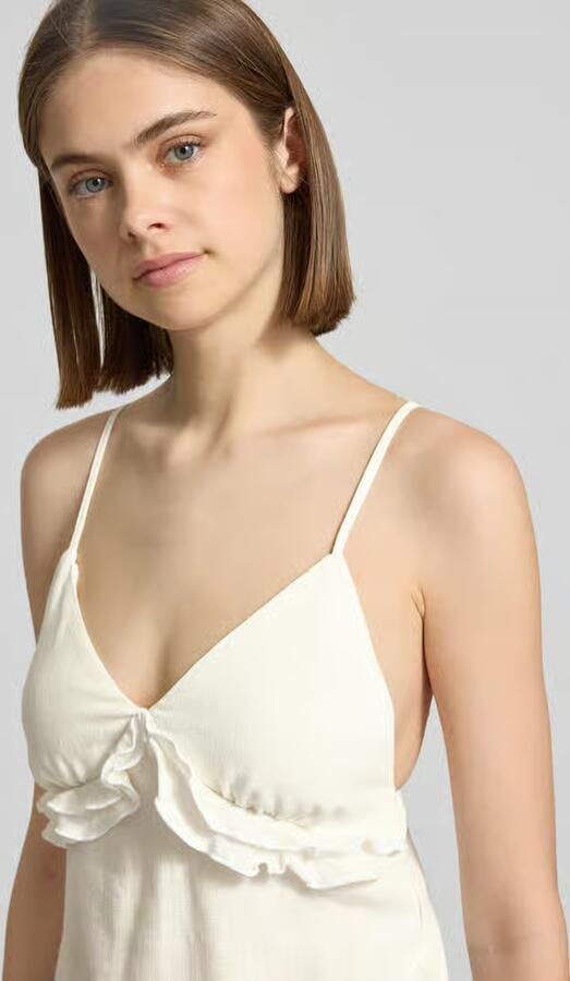 Only regular fit tanktop van viscose-linnenmix model 'SIESTA'