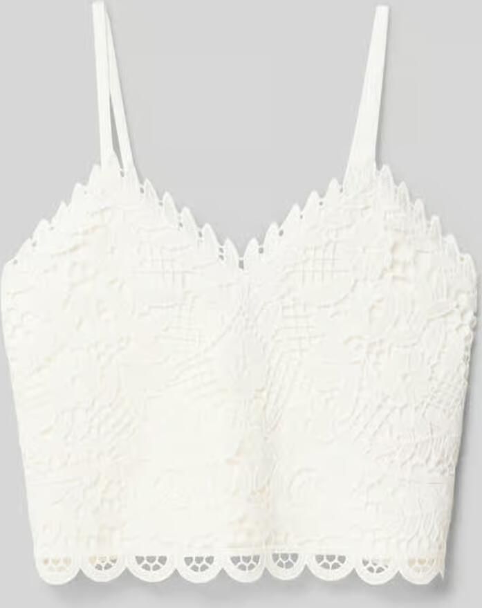Only KIDS crop top KOGHONEY wit Viscose V-hals Effen 146 152 - Foto 2