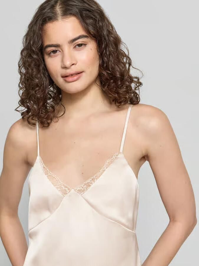 Only regular fit top met bandjes met kant model 'RAYA'