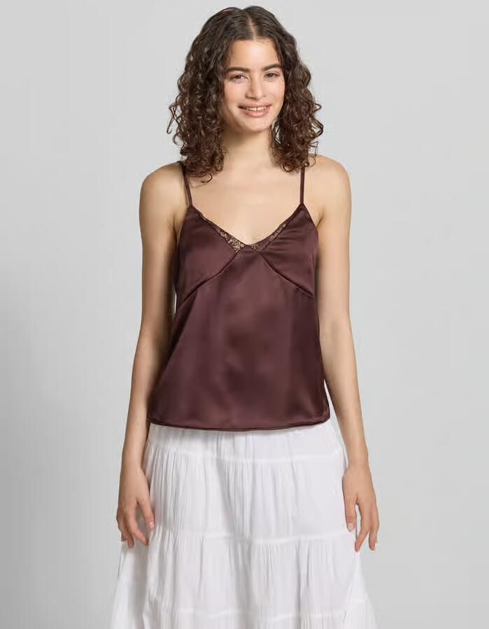 Only regular fit top met bandjes met kant model 'RAYA' - Foto 4