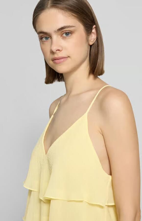 Only regular fit top met bandjes met volants model 'LINN'