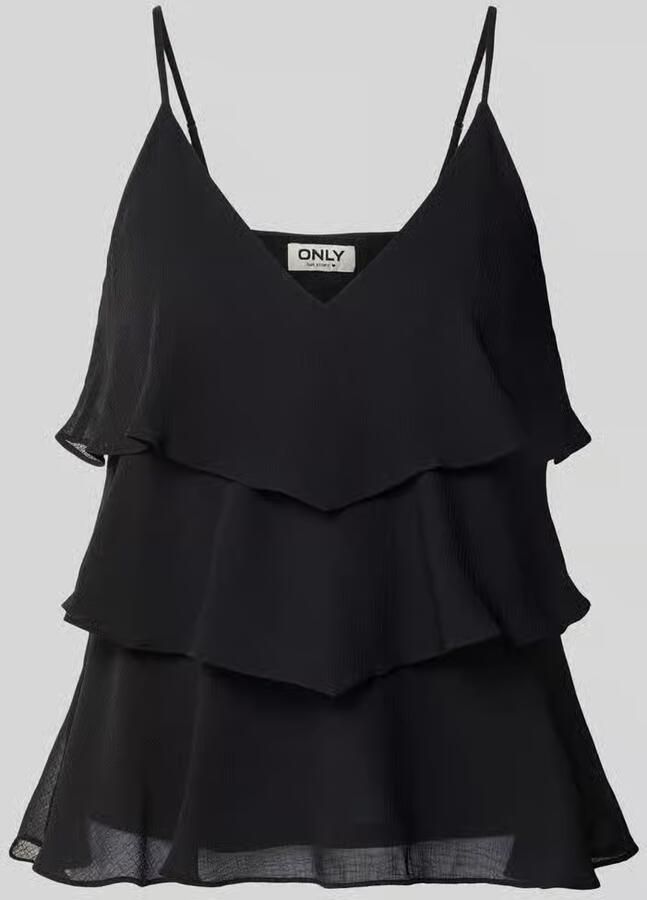 Only regular fit top met bandjes met volants model 'LINN' - Foto 5