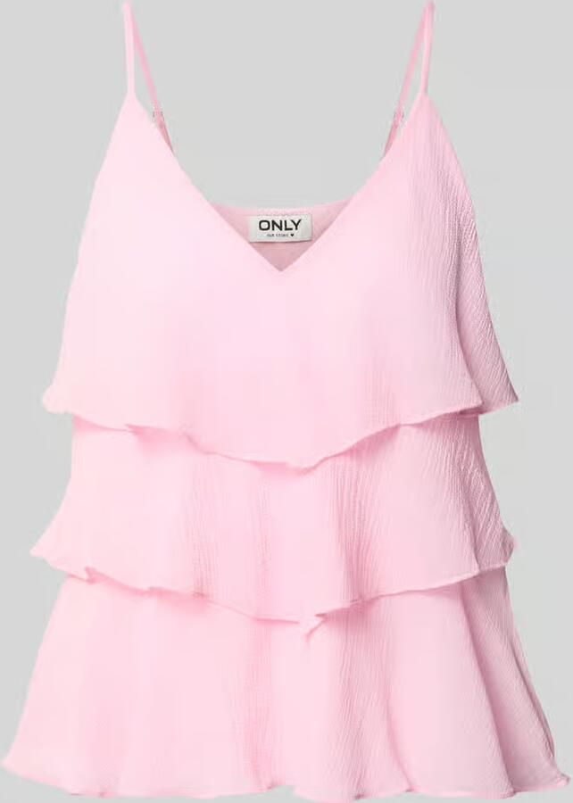 Only regular fit top met bandjes met volants model 'LINN' - Foto 5