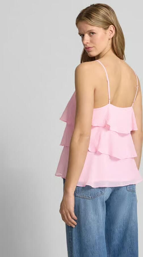Only regular fit top met bandjes met volants model 'LINN' - Foto 7