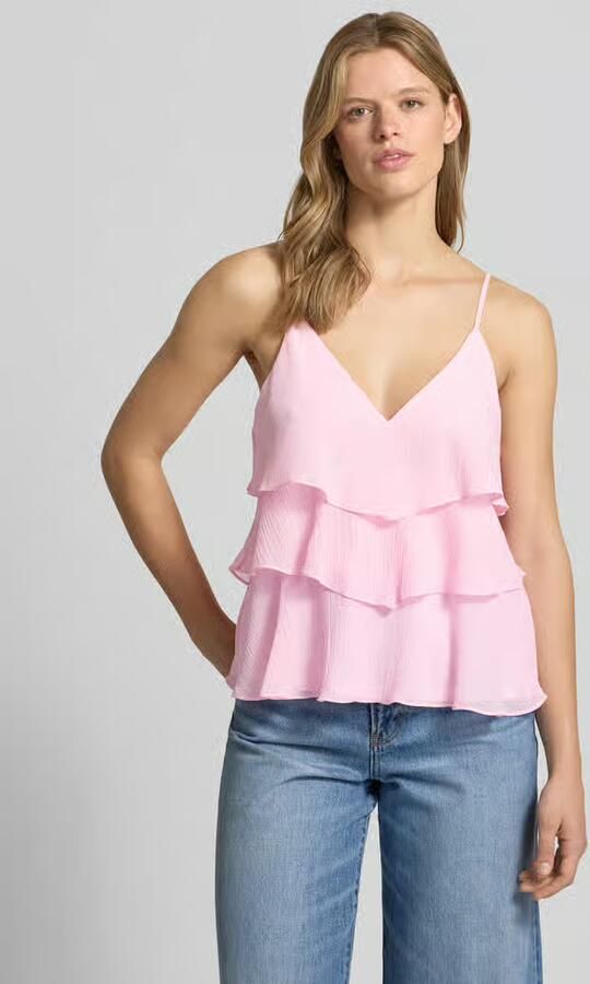 Only regular fit top met bandjes met volants model 'LINN' - Foto 6