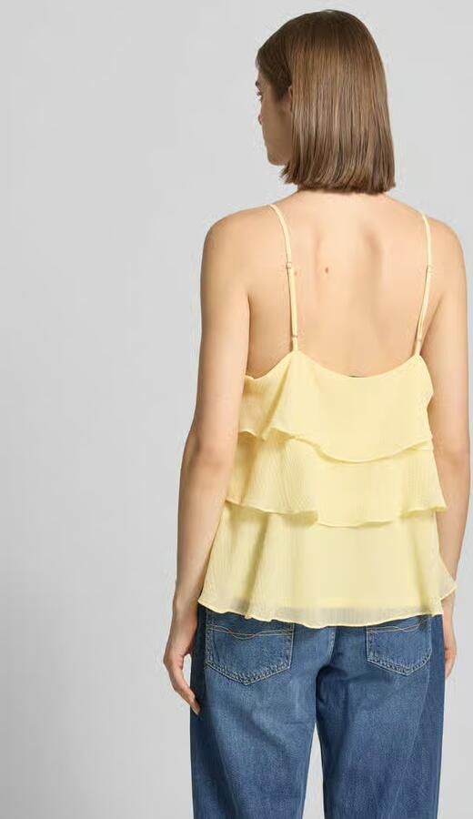 Only regular fit top met bandjes met volants model 'LINN'