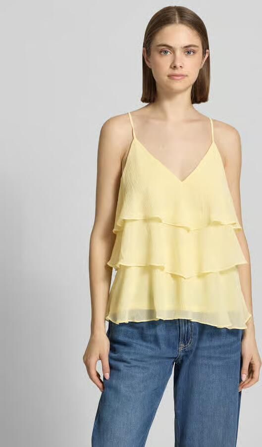 Only regular fit top met bandjes met volants model 'LINN' - Foto 4