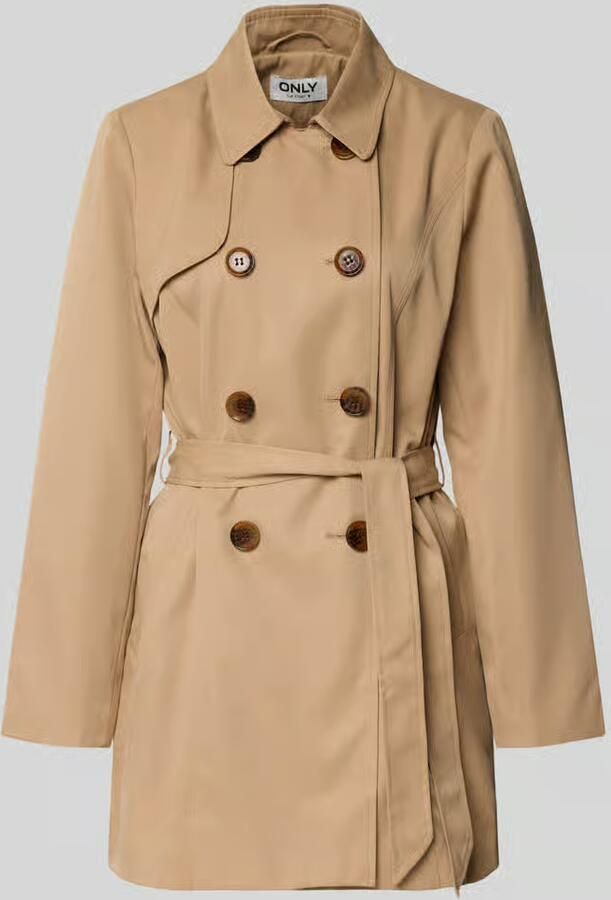 Only Regular fit trenchcoat met dubbele knoopsluiting model 'VALERIE' - Foto 4