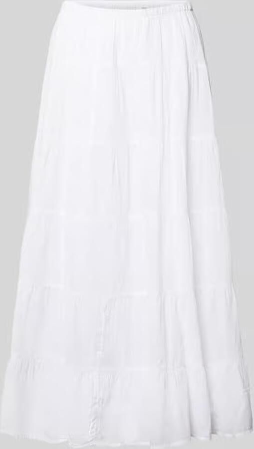 Only regular fit volant midi-rok van pure katoen model 'KELLY'