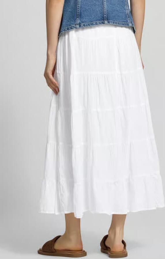 Only regular fit volant midi-rok van pure katoen model 'KELLY' - Foto 3