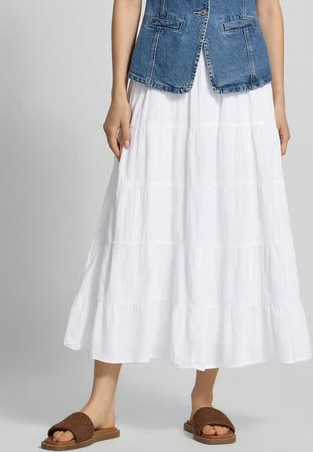Only regular fit volant midi-rok van pure katoen model 'KELLY' - Foto 2