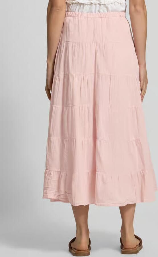Only regular fit volant midi-rok van pure katoen model 'KELLY' - Foto 3