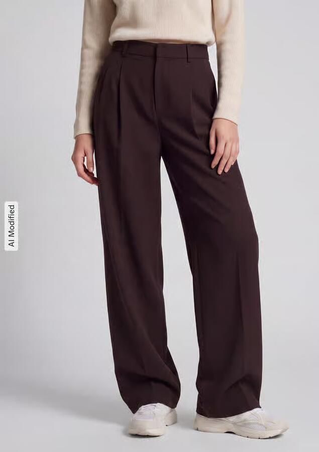 Only regular fit wijde broek met viscose model 'SONJA' - Foto 2
