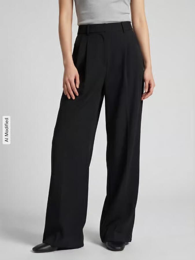 Only regular fit wijde broek met viscose model 'SONJA' - Foto 3