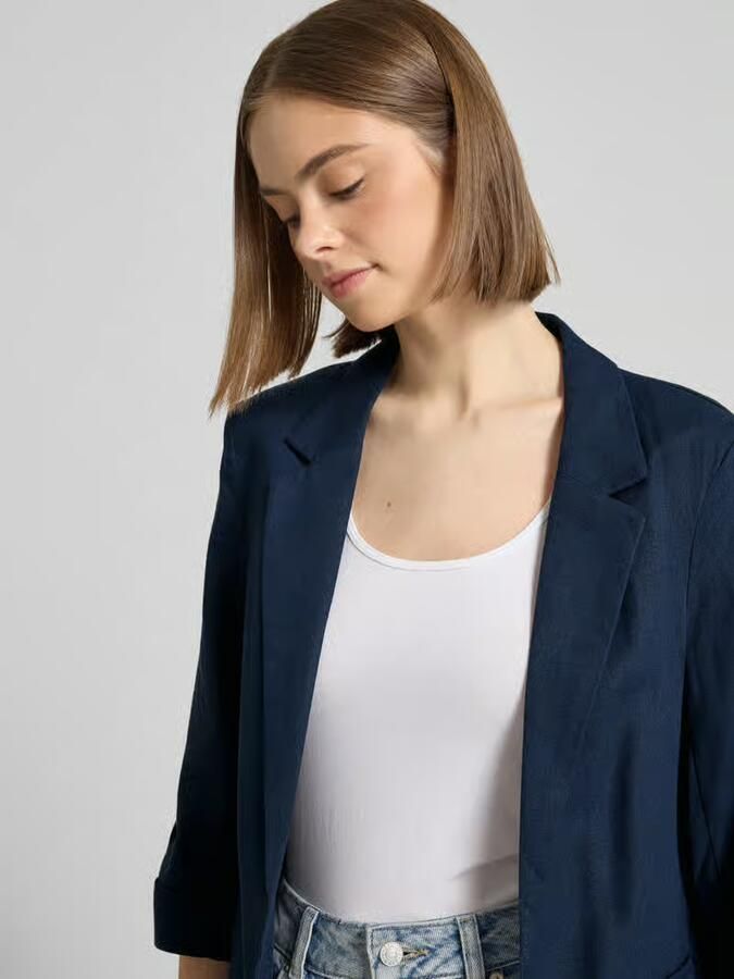 Only relaxed fit blazer van mix van viscose en linnen model 'GOA'