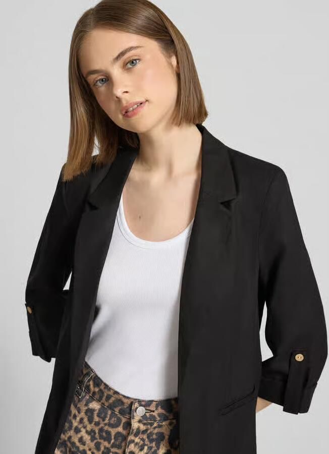 Only relaxed fit blazer van mix van viscose en linnen model 'GOA'