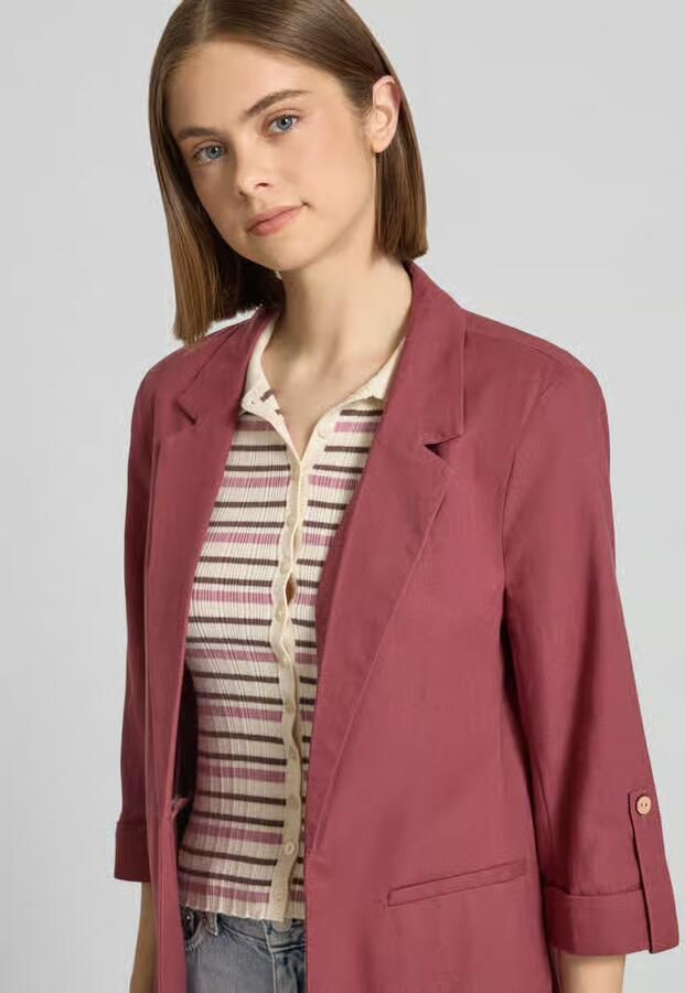 Only relaxed fit blazer van mix van viscose en linnen model 'GOA'