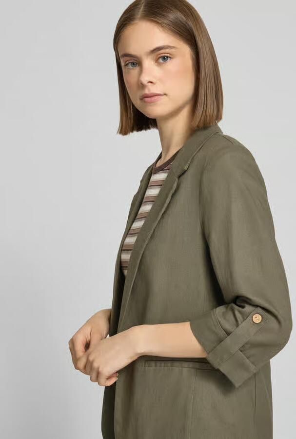Only relaxed fit blazer van mix van viscose en linnen model 'GOA'