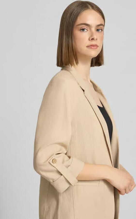 Only relaxed fit blazer van mix van viscose en linnen model 'GOA' - Foto 4