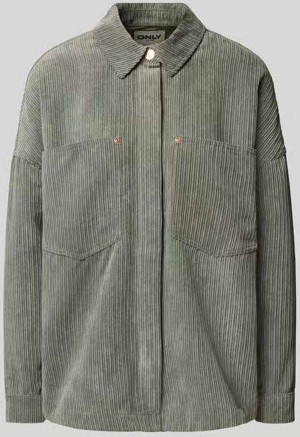 Only Relaxed fit corduroy blouse met borstzakken model 'JANINE-RAI'