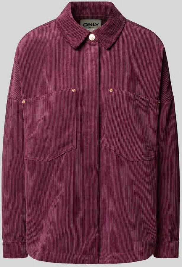 Only Relaxed fit corduroy blouse met borstzakken model 'JANINE-RAI'