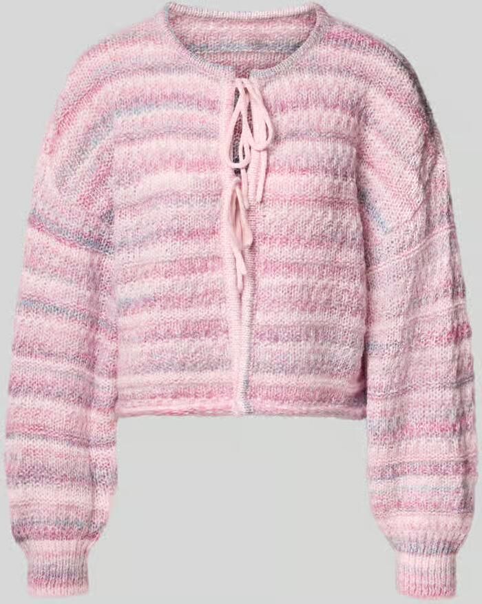 Only relaxed fit gebreid jack met bindceintuur