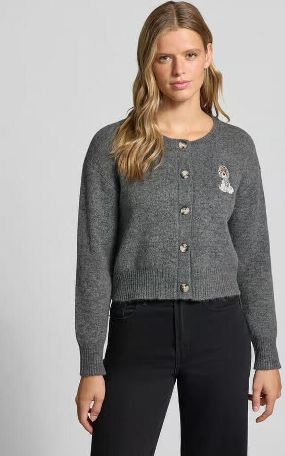 Only relaxed fit gebreid jack met borduursel model 'TEDDY' - Foto 3