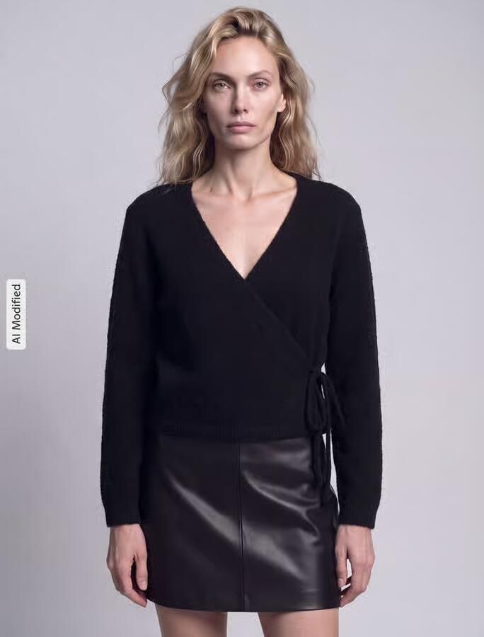 Only relaxed fit gebreid jack met wol-aandeel model 'LIVA' - Foto 3