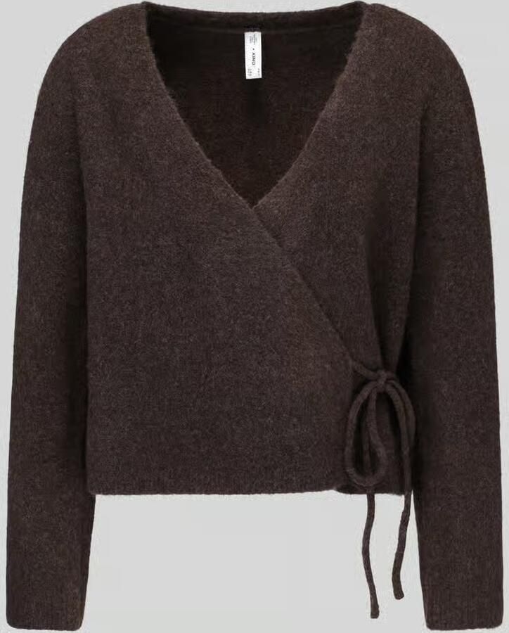 Only relaxed fit gebreid jack met wol-aandeel model 'LIVA'