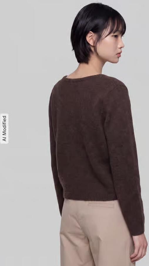 Only relaxed fit gebreid jack met wol-aandeel model 'LIVA' - Foto 3