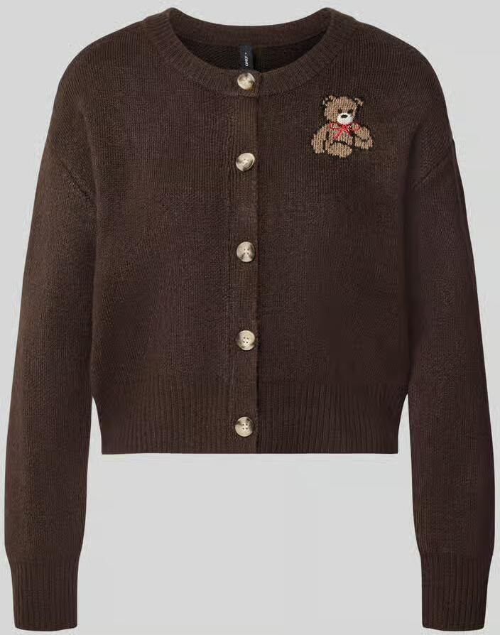Only relaxed fit gebreide pullover met borduursel model 'TEDDY'