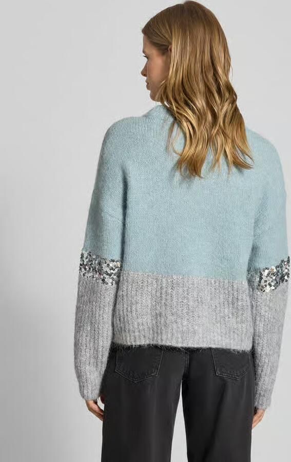 Only Trui met ronde hals ONLMAINE LIFE LS SEQUIN BLOCK O-NECK KNT