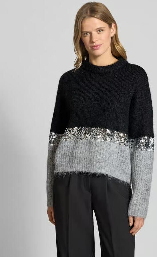 Only Trui met ronde hals ONLMAINE LIFE LS SEQUIN BLOCK O-NECK KNT - Foto 3