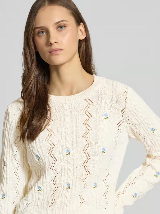 Only Relaxed fit gebreide pullover van gerecyclede katoenmix model 'RITA LIFE' - Foto 2