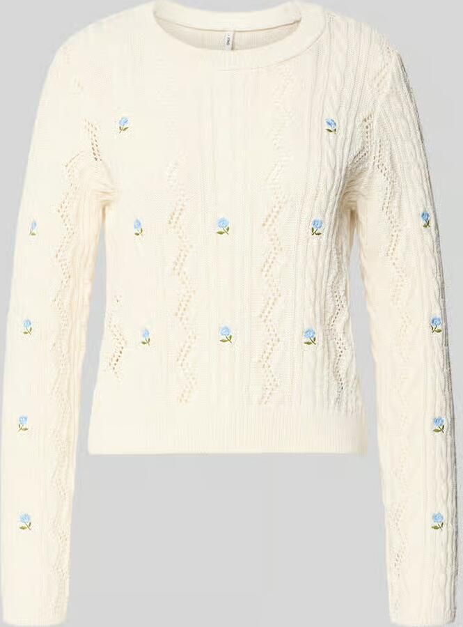 Only Relaxed fit gebreide pullover van gerecyclede katoenmix model 'RITA LIFE'