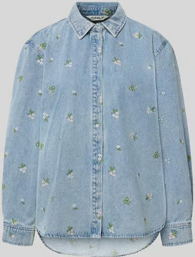 Only Relaxed fit Jeansblouse van puur katoen Model 'VERA'