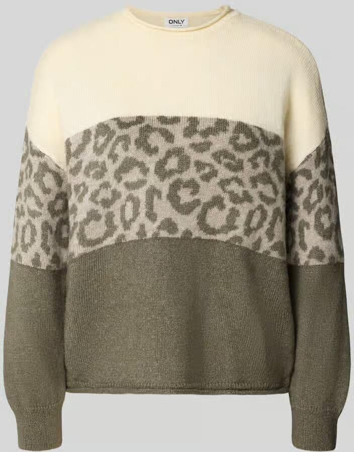 Only relaxed fit pullover met luipaardmotief model 'JADE'